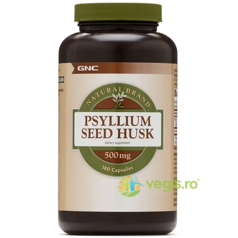 Psyllium Seed Husk (Seminte de Psyllium Decorticate) Natural Brand 500mg 180cps GNC — preț și oferte