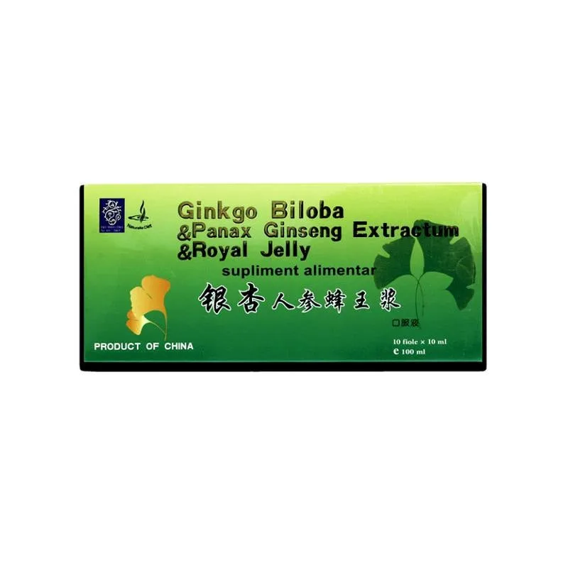 Ginkgo Biloba, Panax Ginseng Extract si Royal Jelly, 10*10 ml, Naturalia Diet — preț și oferte