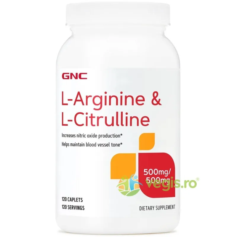 L-Arginina si L-Citrulina 500mg 120tb GNC — preț și oferte
