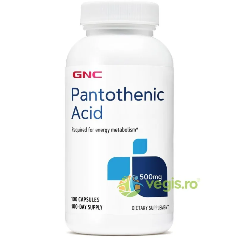 Pantothenic Acid (Acid Pantotenic) 500mg 100cps moi GNC — preț și oferte