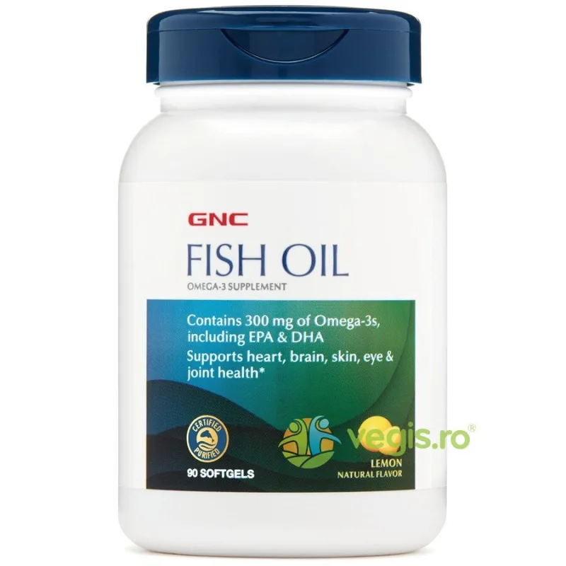 Ulei de Peste cu Aroma Naturala de Lamaie 90cps moi GNC — preț și oferte