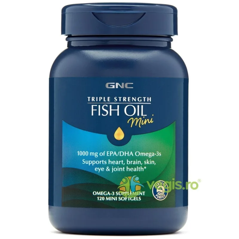Triple Strength Fish Oil (Ulei de Peste) 120cps mini moi GNC — preț și oferte