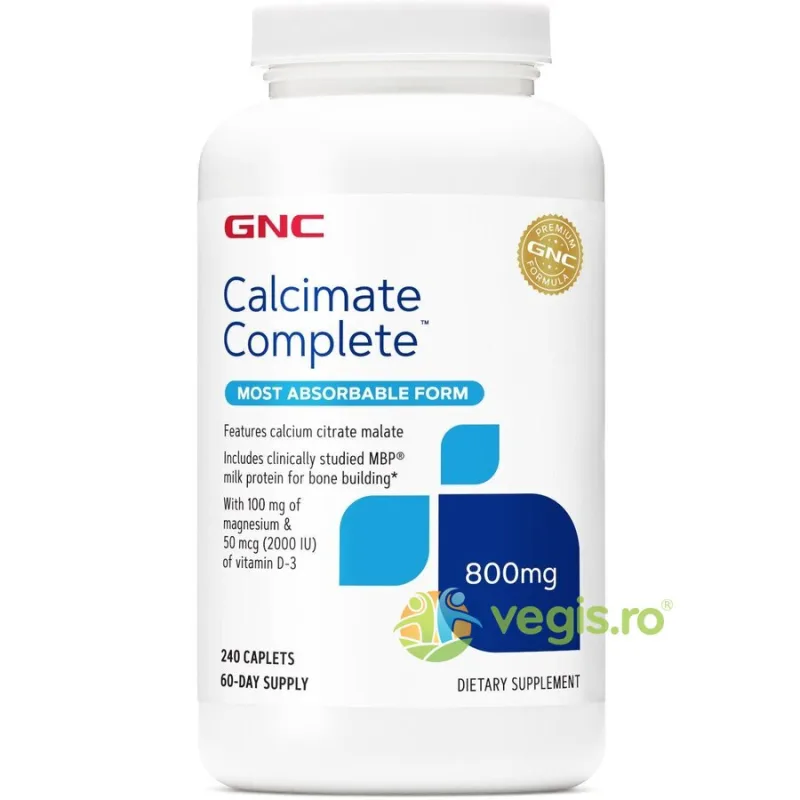 Calciu Citrat Malat (Calcimate Complete) 800mg 240tb GNC — preț și oferte