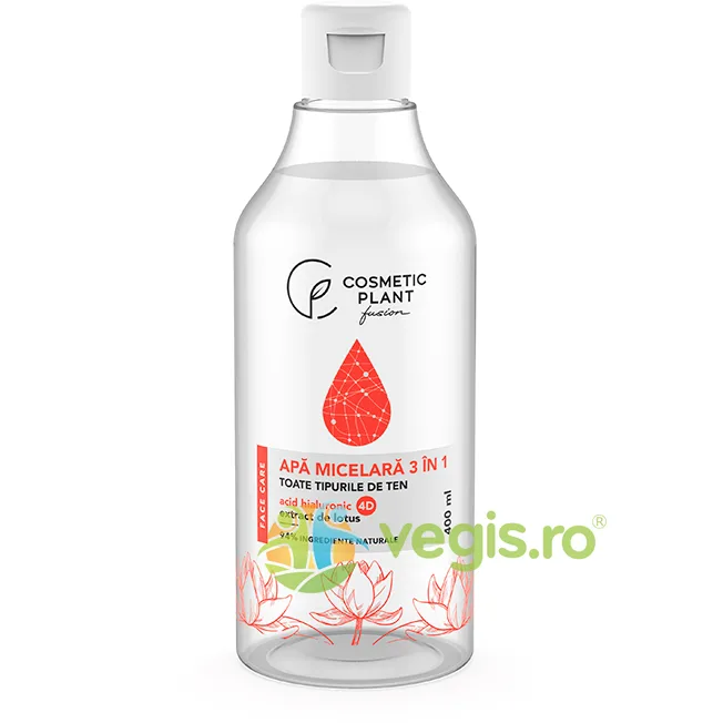 Apa Micelara 3in1 cu Acid Hialuronic si Extract de Lotus 400ml COSMETIC PLANT — preț și oferte