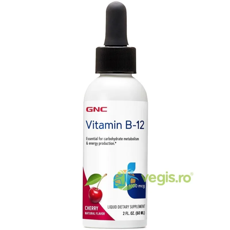 Vitamina B12 Lichida cu Aroma Naturala de Cirese 60ml GNC — preț și oferte