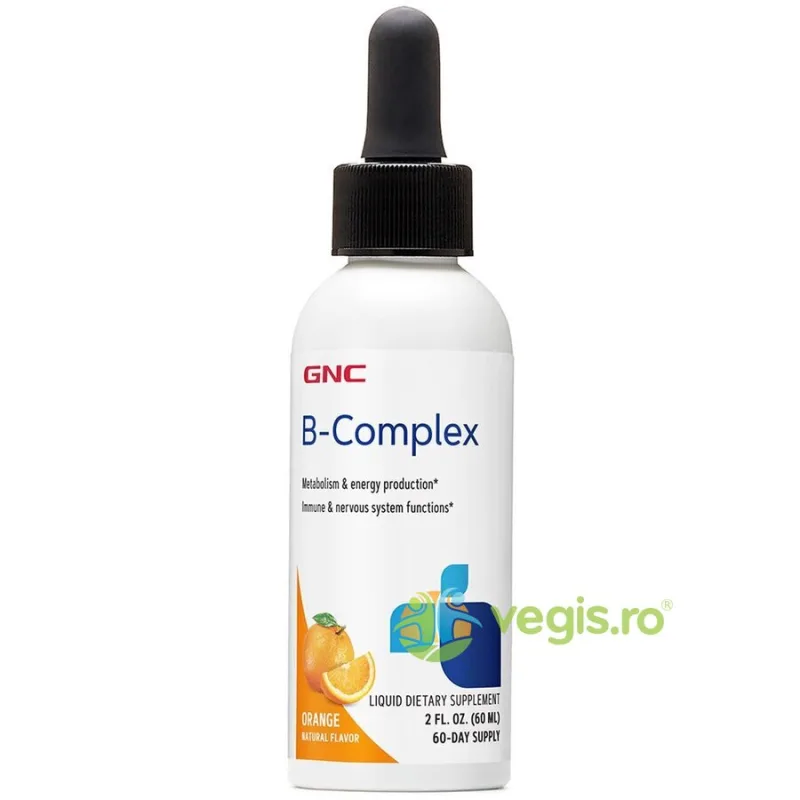 B-Complex cu Aroma Naturala de Portocale 60ml GNC — preț și oferte