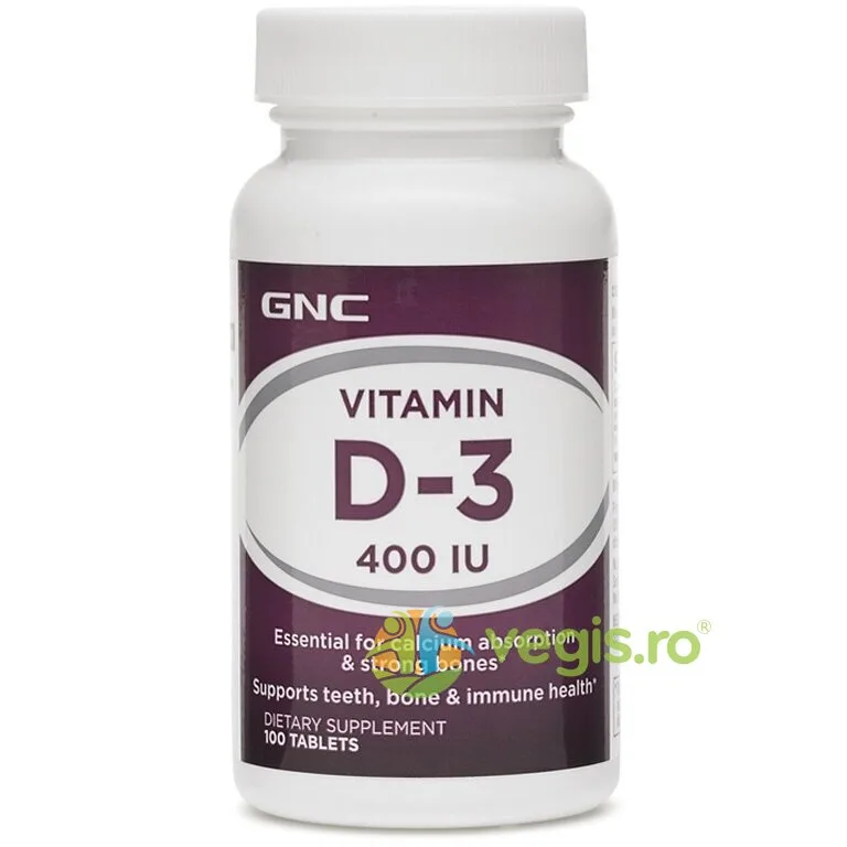 Vitamina D3 (Colecalciferol) 400ui 100tb GNC — preț și oferte