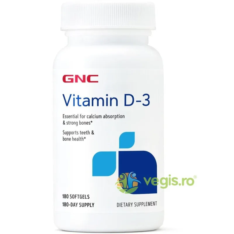 Vitamina D3 50mcg (2000ui) 180cps moi GNC — preț și oferte
