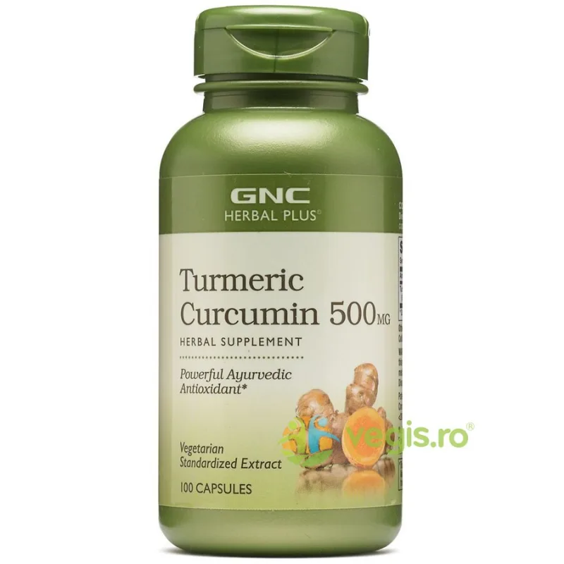 Turmeric Curcumin Herbal Plus 500mg 100cps vegetale GNC — preț și oferte