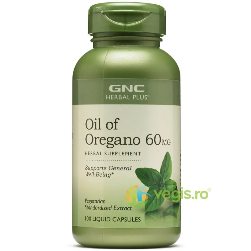 Ulei de Oregano Extract Standardizat (Oil Of Oregano) Herbal Plus 60mg 100cps lichide GNC — preț și oferte