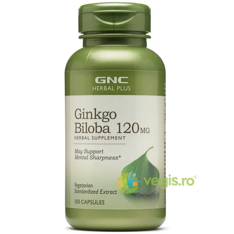 Ginkgo Biloba Herbal Plus 120mg 100cps GNC — preț și oferte