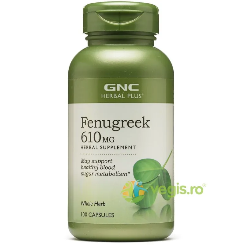 Fenugreek (Schinduf) Herbal Plus 610mg 100cps GNC — preț și oferte