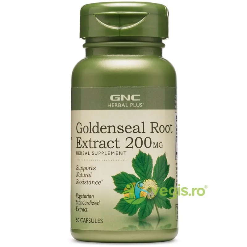 Goldenseal Root (Extract Standardizat de Gentiana) Herbal Plus 200mg 50cps GNC — preț și oferte