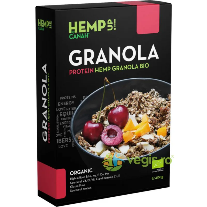 Granola Protein cu Seminte de Canepa Ecologica/Bio 400g Canah — preț și oferte