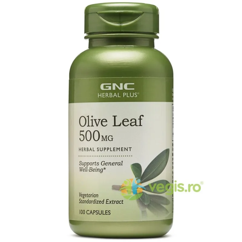Olive Leaf (Extract din Frunze de Maslin) Herbal Plus 500mg 100cps GNC — preț și oferte