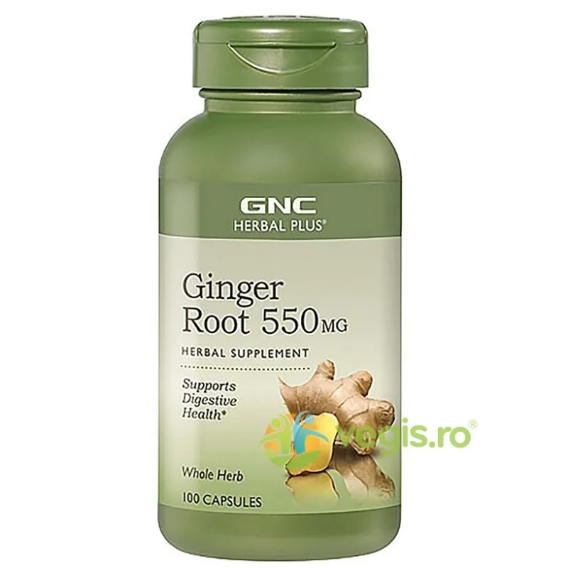 Radacina de Ghimbir (Ginger Root) Herbal Plus 550mg 100cps GNC — preț și oferte