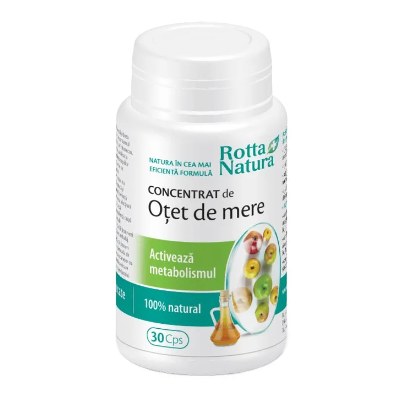 Concentrat de otet de mere, 30 capsule, Rotta Natura — preț și oferte
