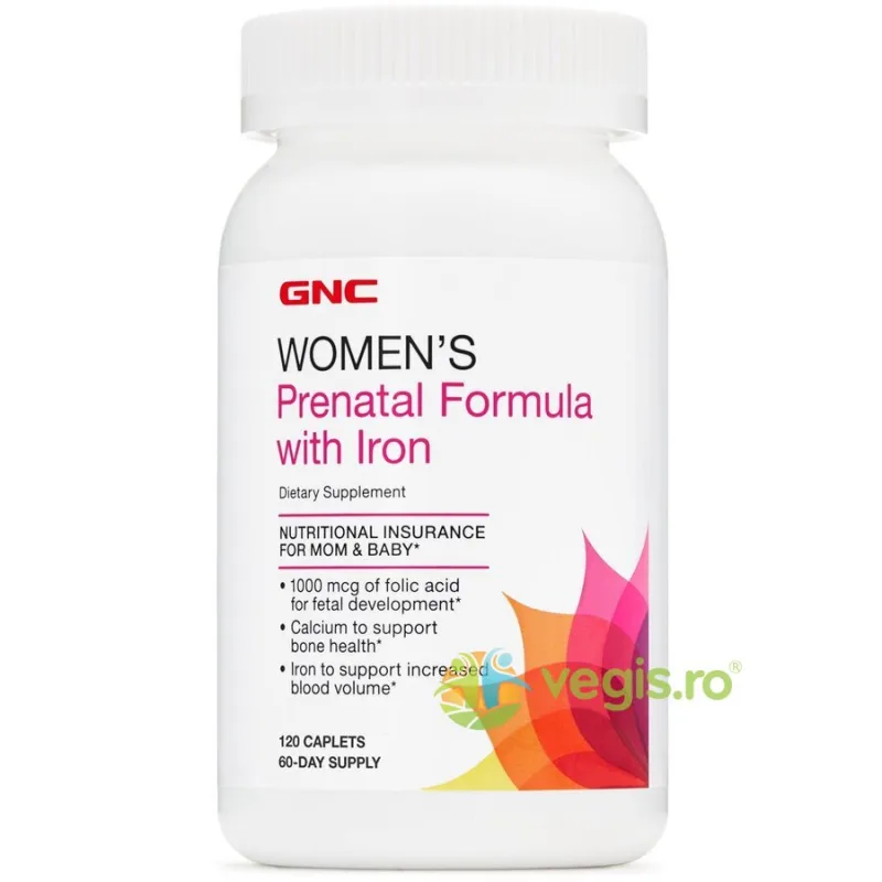Formula Prenatala cu Fier (Prenatal Formula with Iron) 120tb GNC — preț și oferte