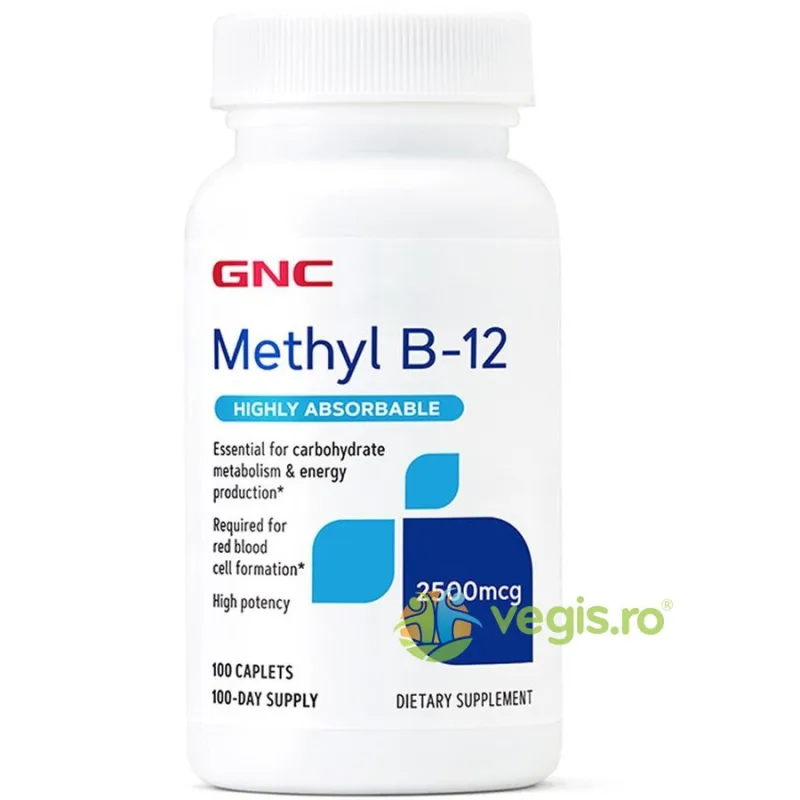 Methyl B-12 (Vitamina B-12 Metilcobalamina) 2500mcg 100tb GNC — preț și oferte