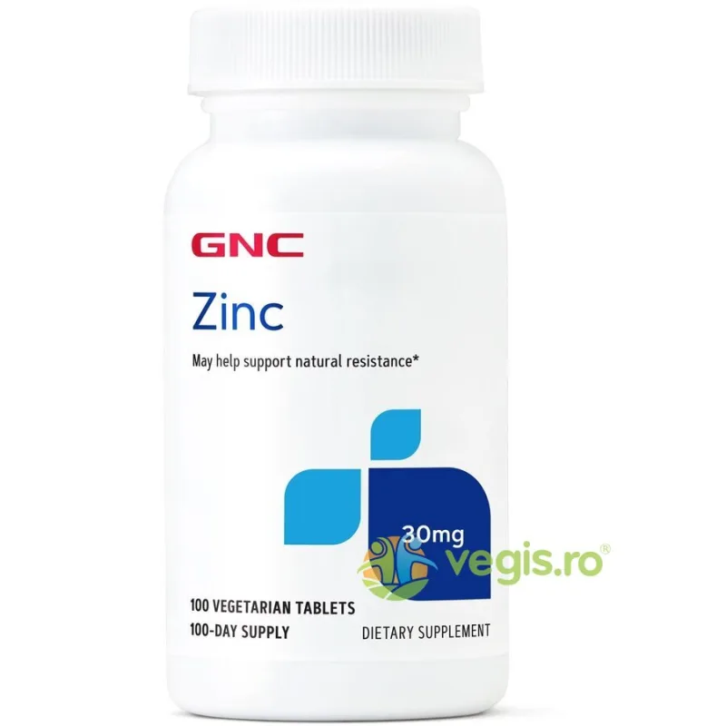Zinc Chelat 30mg 100tb vegetale GNC — preț și oferte