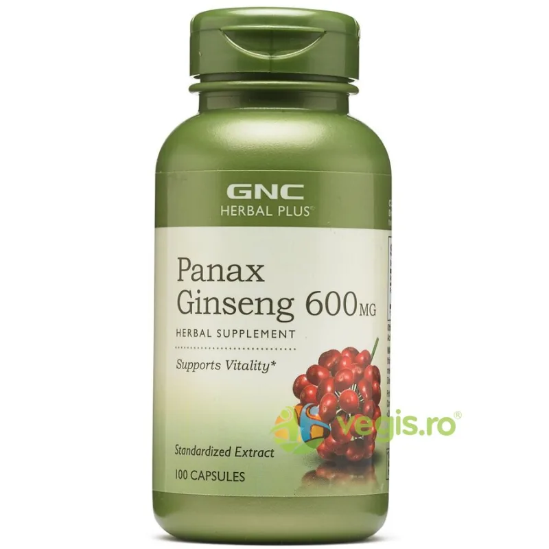 Panax Ginseng (Extract Standardizat de Ginseng) Herbal Plus 600mg 100cps GNC — preț și oferte
