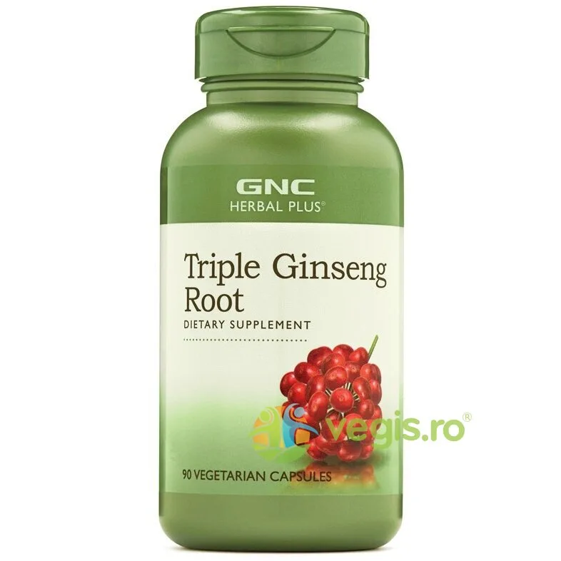 Triple Ginseng Root (Radacina Din 3 Tipuri de Ginseng) Herbal Plus 90cps GNC — preț și oferte