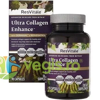 Ultra Collagen Enhance (Colagen BioCell 1000mg cu Acid Hialuronic) ResVitale 90cps GNC — preț și oferte