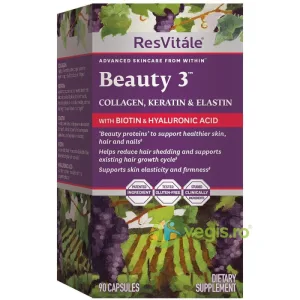 Beauty 3 Formula pentru Par, Piele si Unghii ResVitale 90cps