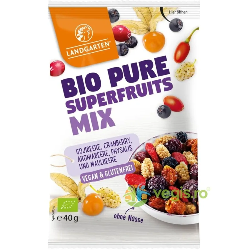 Amestec de Super Fructe Pure Fara Gluten Ecologic/Bio 40g LANDGARTEN — preț și oferte