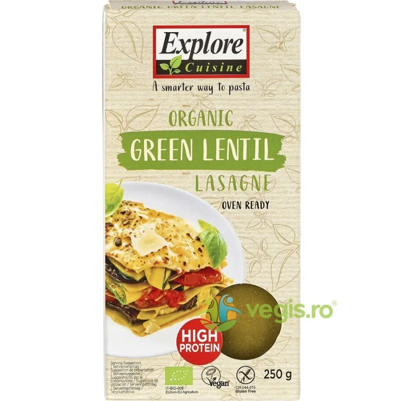 Lasagna din Linte Verde Fara Gluten Ecologica/Bio 250g EXPLORE CUISINE — preț și oferte