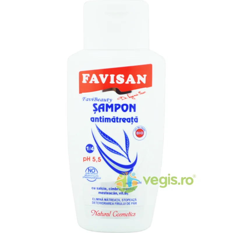 Sampon Antimatreata cu Mentol, Mesteacan si Vitamina B5 200ml Favisan — preț și oferte
