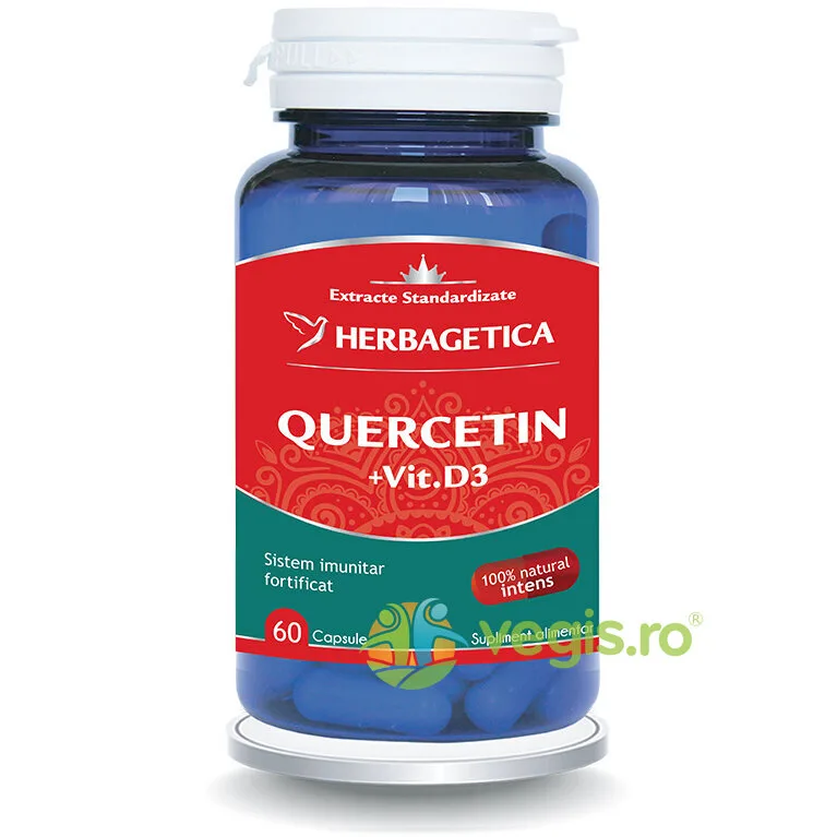 Quercetin + Vitamina D3 60cps HERBAGETICA — preț și oferte
