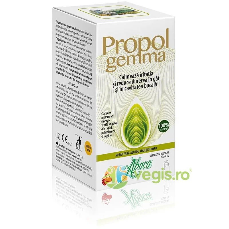 Propolgemma Spray Fara Alcool cu Aroma de Capsuni si Visine Pentru Copii si Adulti 30ml ABOCA — preț și oferte