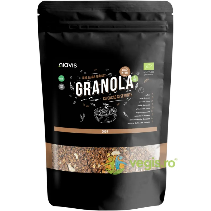 Granola cu Cacao si Seminte Ecologica/Bio 200g NIAVIS — preț și oferte