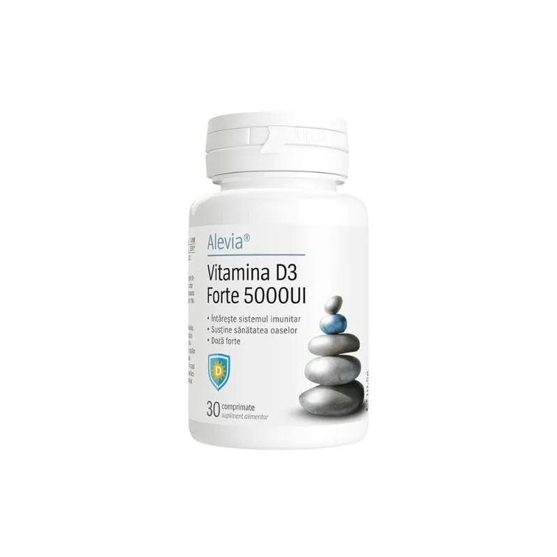Vitamina D3 Forte 5000UI, 30 comprimate, Alevia — preț și oferte