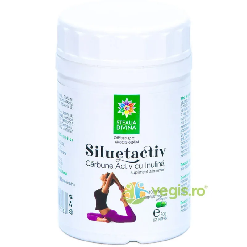 Siluetactiv Carbune Activ cu Inulina 60cps STEAUA&nbsp;DIVINA — preț și oferte