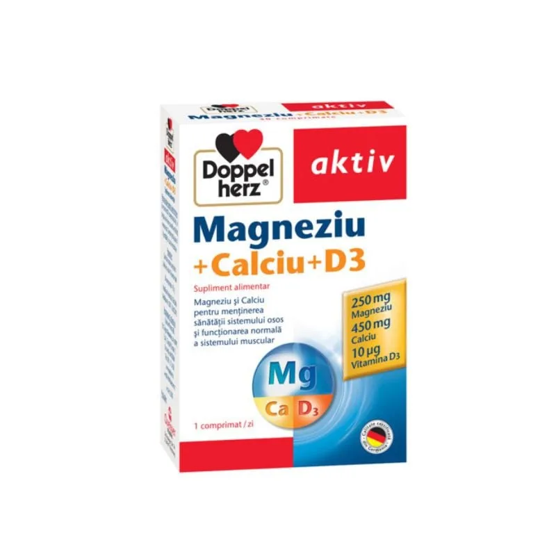 Magneziu Calciu D3, 30 comprimate, Doppelherz — preț și oferte