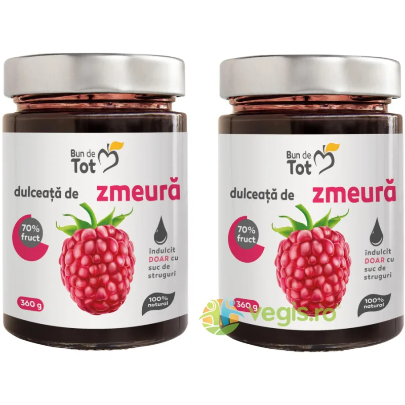 Pachet Dulceata de Zmeura fara Zahar 360g+360g BUN DE TOT — preț și oferte