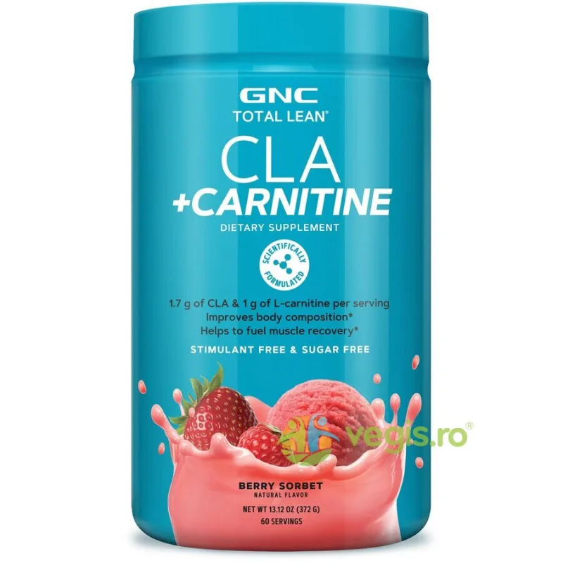 CLA + Carnitine (Acid Linoleic Conjugat si Carnitina) cu Aroma de Serbet de Fructe de Padure Total Lean 372g GNC — preț și oferte