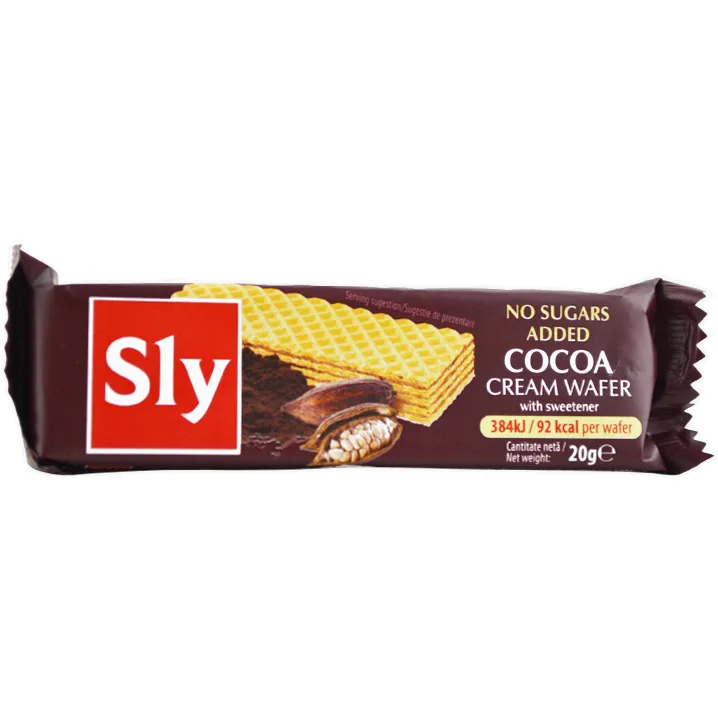 Napolitane cu Crema de Cacao fara Zahar 20g SLY&nbsp;NUTRITIA — preț și oferte