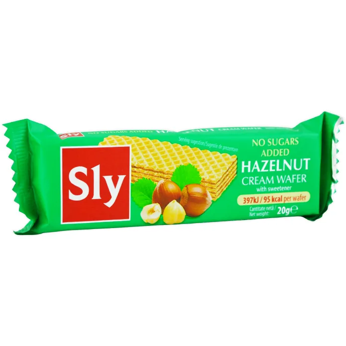 Napolitane cu Crema de Alune de Padure fara Zahar 20g SLY&nbsp;NUTRITIA — preț și oferte