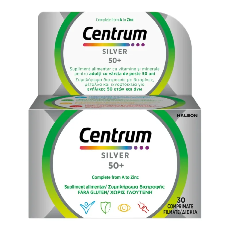 Silver 50+ Complet de la A la Z, 30 comprimate, Centrum — preț și oferte