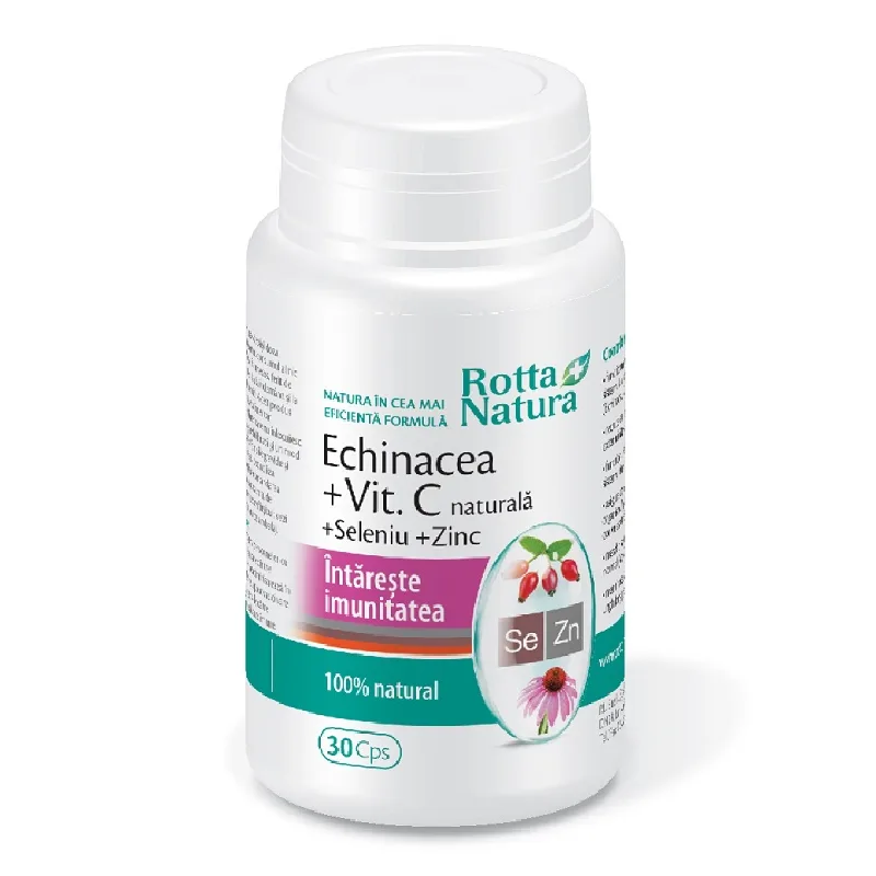Echinacea, Vitamina C naturala, Seleniu, Zinc,  30 capsule, Rotta Natura — preț și oferte