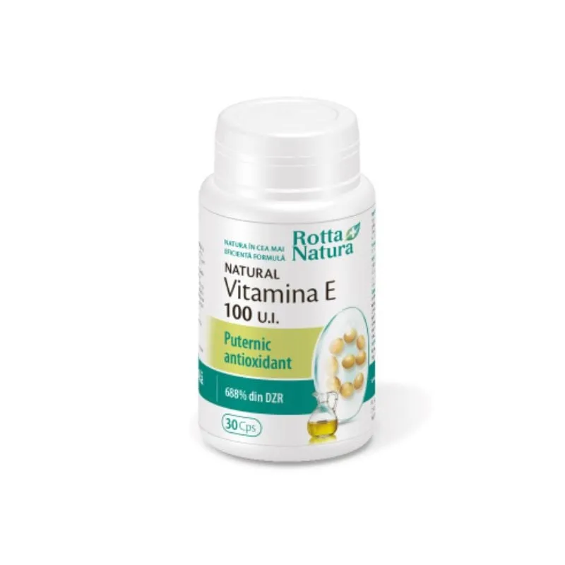 Vitamina E naturala 100 U.I., 30 capsule, Rotta Natura — preț și oferte