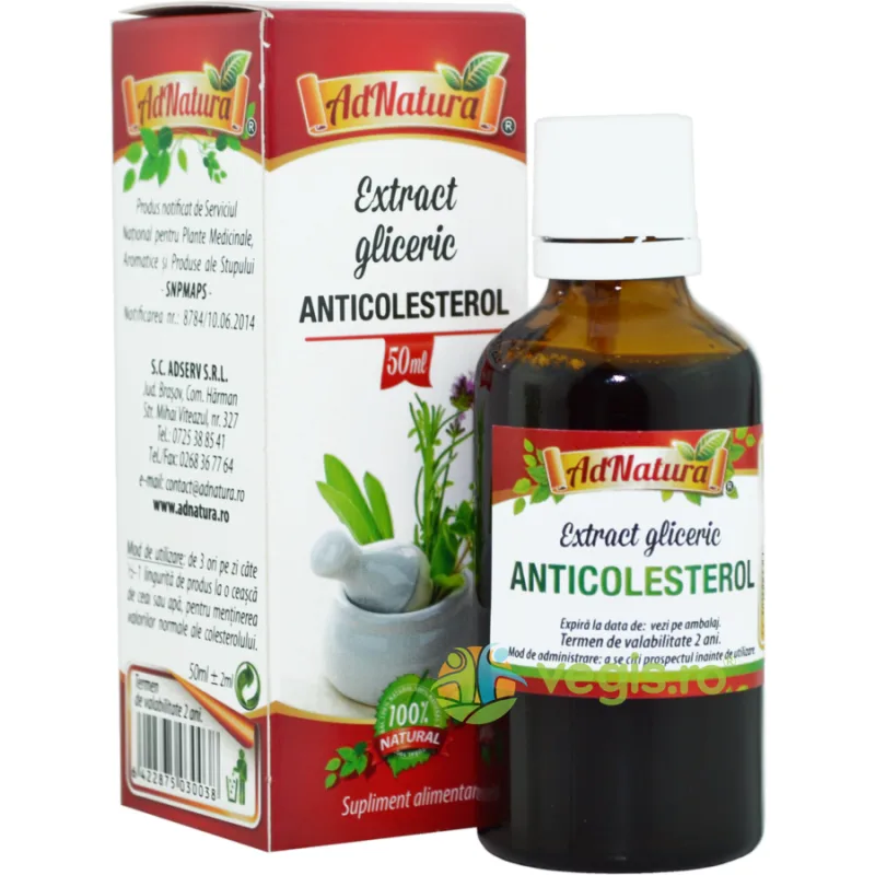 Extract Gliceric Anticolesterol 50ml ADNATURA — preț și oferte