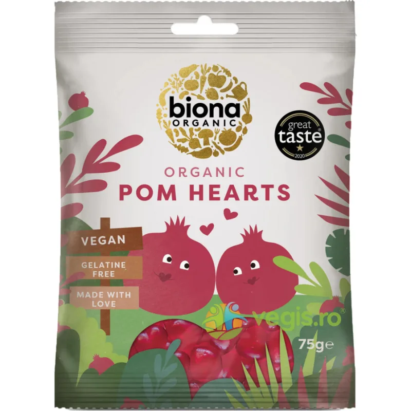 Jeleuri Inimioare cu Rodie fara Gluten Ecologice/Bio 75g BIONA — preț și oferte