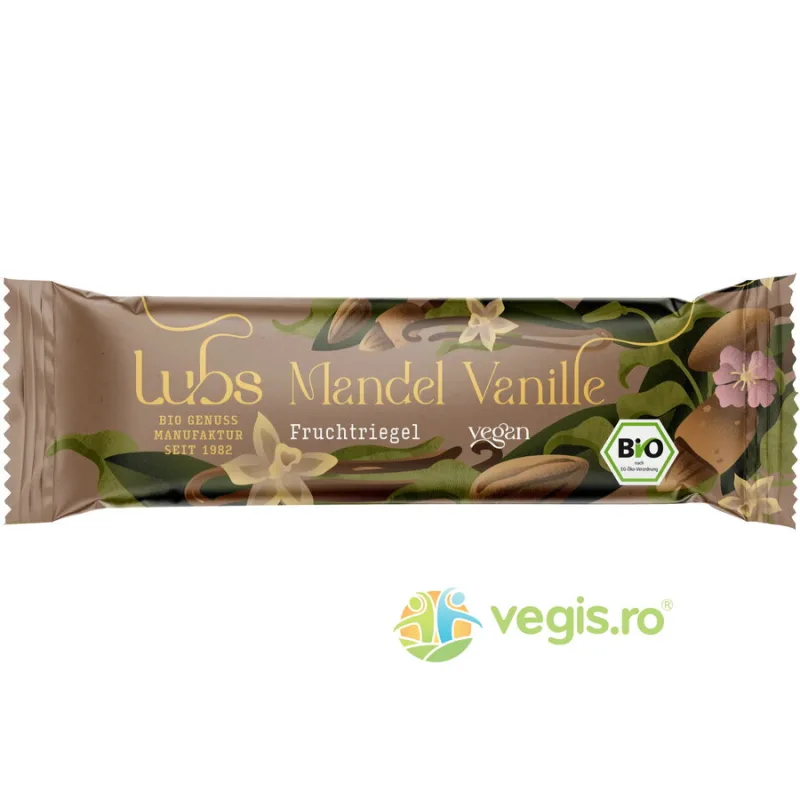 Baton cu Migdale si Vanilie Fara Gluten Ecologic/Bio 40g LUBS — preț și oferte