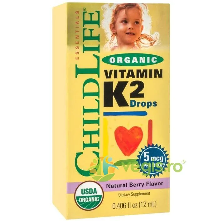 Vitamina K2 Lichida pentru Copii 7.5ml Secom, CHILDLIFE ESSENTIALS — preț și oferte