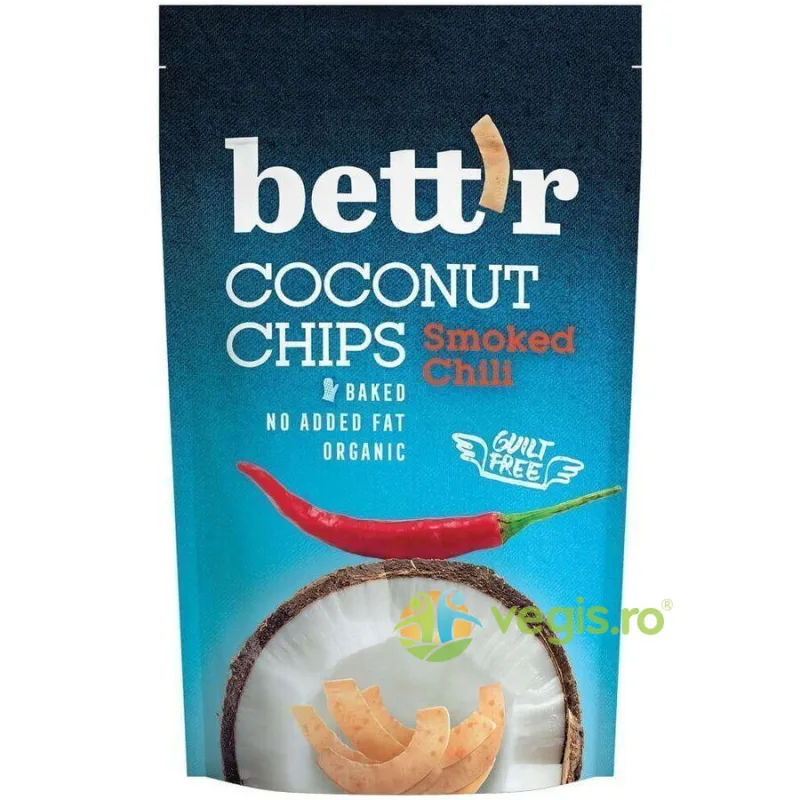 Chips-uri de Cocos cu Chilli Ecologice/Bio 70g BETTR — preț și oferte