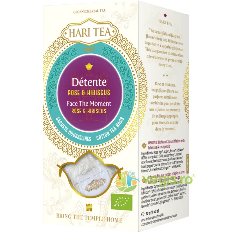 Ceai cu Trandafiri si Hibiscus Face the Moment Ecologic/Bio 10dz HARI TEA — preț și oferte